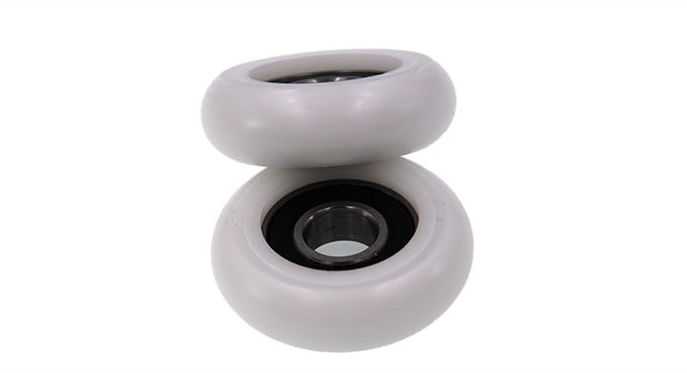 BSR600145-14 12x45x14mm 608 6001 zz 2rs Bearing Pulley Black Round Plastic Wheel POM Roller Wheel.jpg