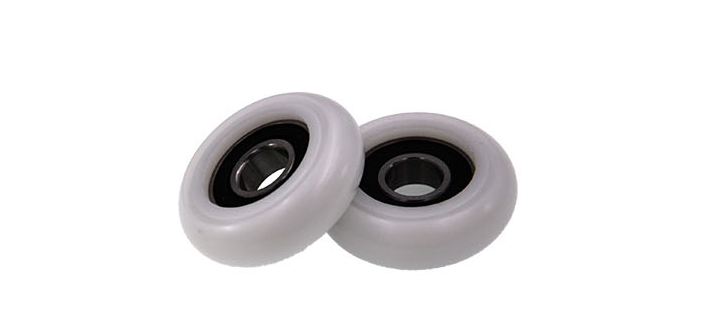 BSR600145-14 12x45x14mm 608 6001 zz 2rs Bearing Pulley Black Round Plastic Wheel POM Roller Wheel.jpg