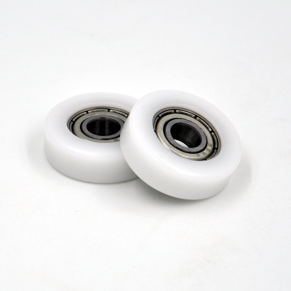 Load 25KG BS69624-11 6x24x11mm ID 6MM OD 24MM Thickness 11MM POM Nylon PA Coated Wheels with Bearings for Retail Displays