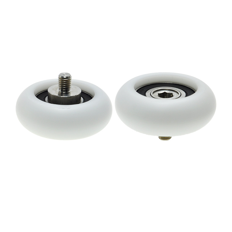 BSR620470-25C2L12M10 M10x70x25mm Round Flat Plastic Nylon POM Roller Wheel With Bearing for Sliding Door.jpg